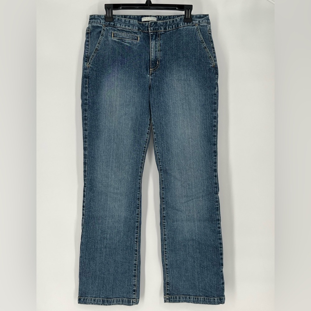 CRAZY HORSE LIZ CLAIBORNE WIDE STRAIGHT LEG‎ JEANS W/COMFY STRETCH